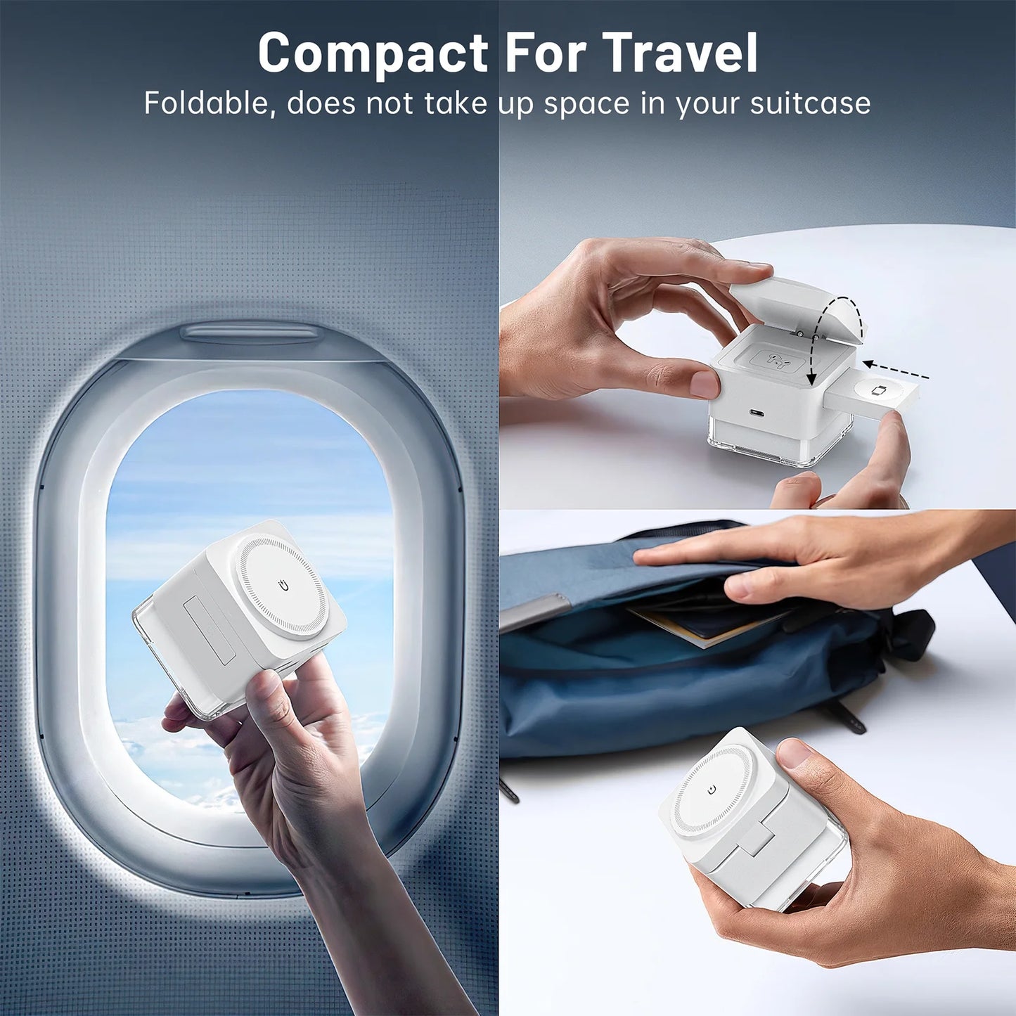 Wireless Iphone Charging Station, 3 in 1 Wireless Charger Stand for Multiple Iphone Devices, Wireless Charger for Iphone 16/15/14/13/12/Pro/Pro Max, Iwatch 10/SE/9/8/7/6/5/4/3/2, Airpods 2/3